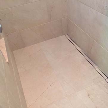 Shower with French drain