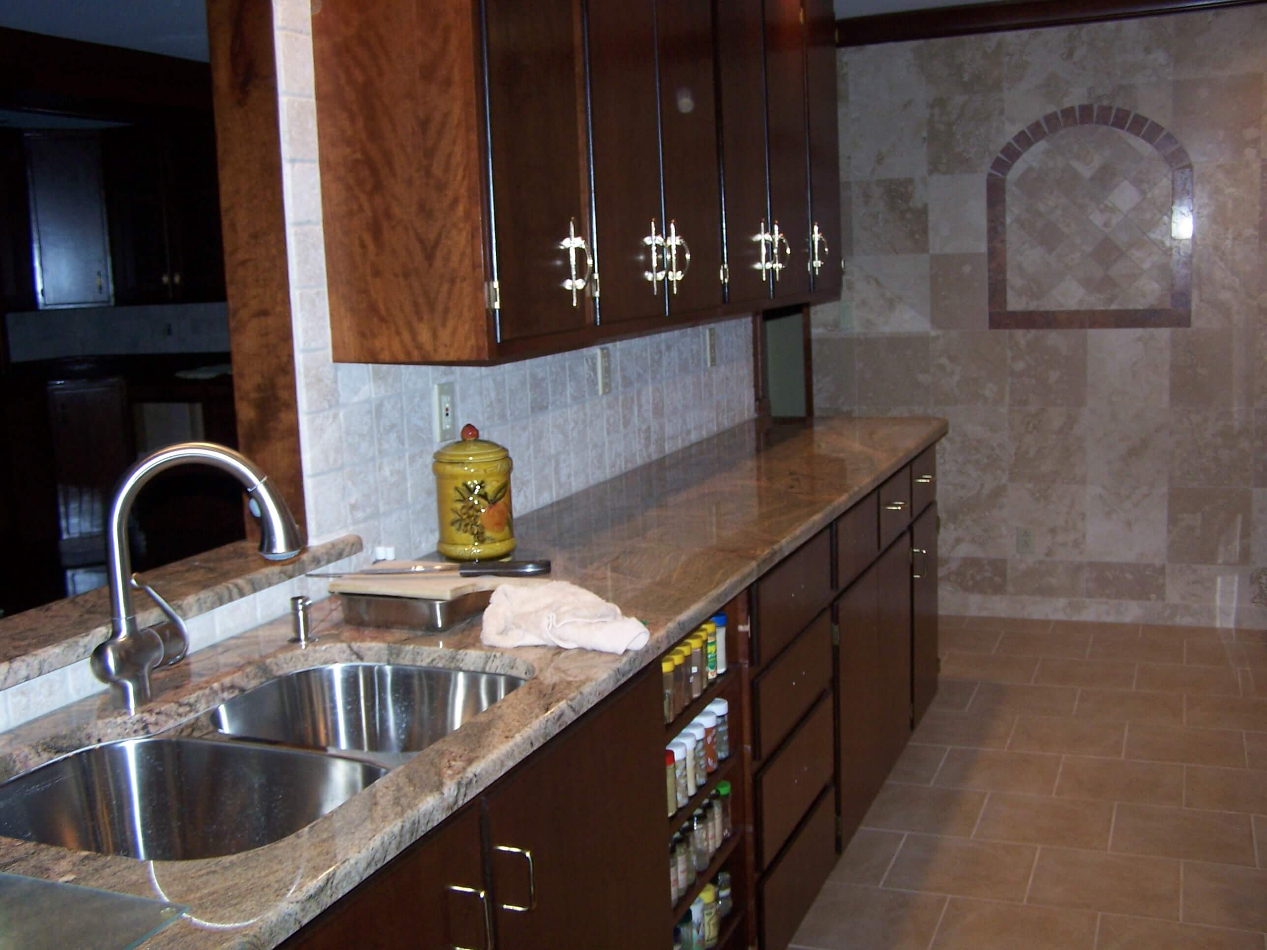 Granite Counter and Marble flooring and walls