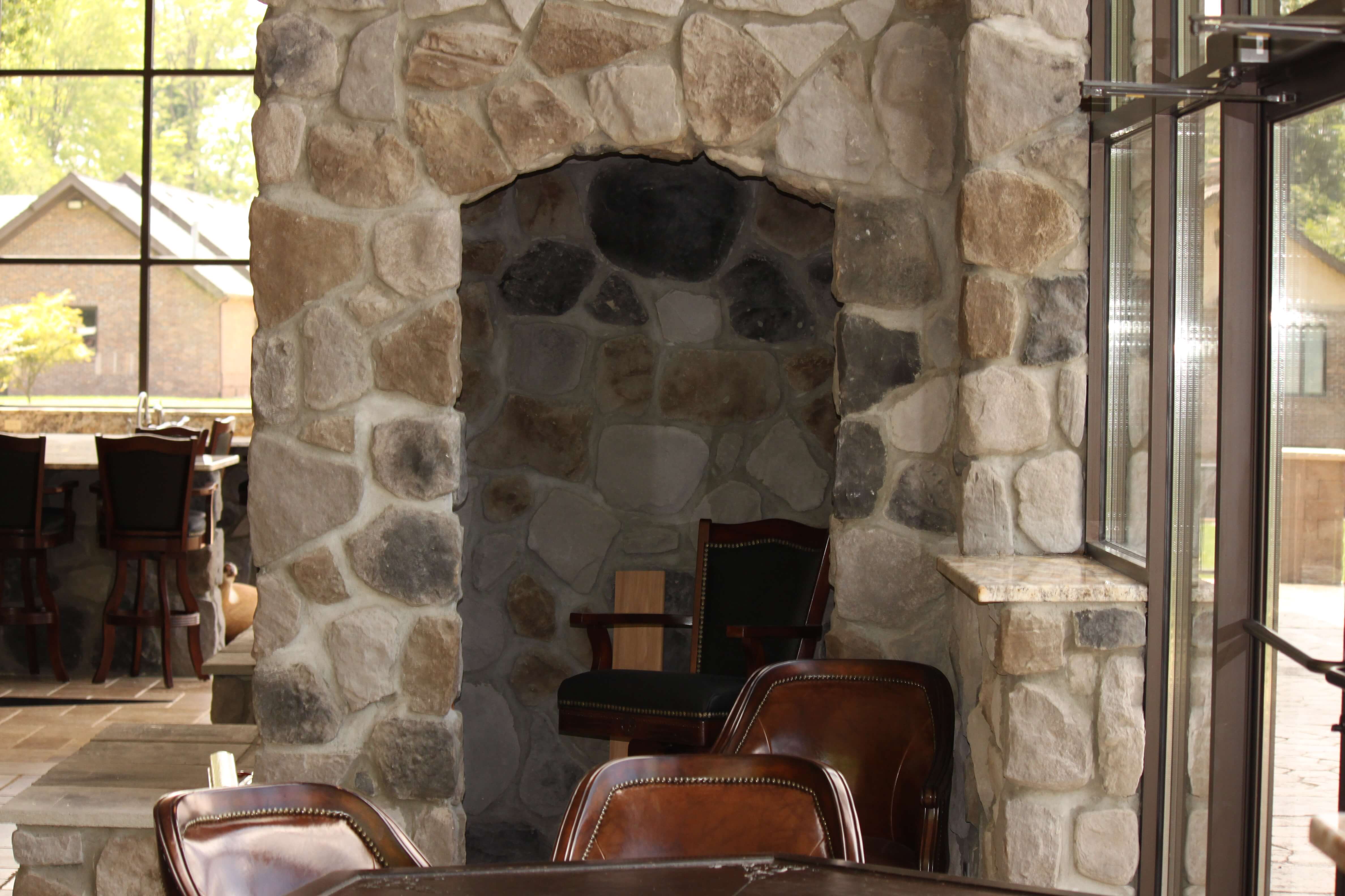 Stone Fireplace Alcove